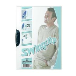 Durable Cartelle e Cartelline Cartellina  Swingclip. in PPL  flessibile trasparente  clip ellittica plastica colorata  capacità 30 fogli A4  col nero (conf.25)