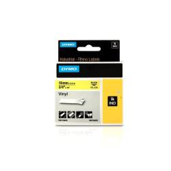 Dymo NASTRI PER ETICHETTATORI RHINO 19 MM VINILE NERO SU GIALLO