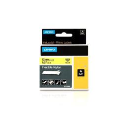 Dymo NASTRI PER ETICHETTATORI RHINO 12 MM NYLON FLESSIBILE NERO SU GIALLO