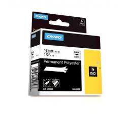 Dymo NASTRI PER ETICHETTATORI Nastri DYMO RHINO 12mmx 5 5mt  POLIESTERE nero su trasparente