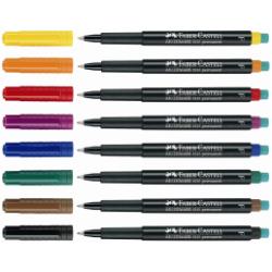 Faber Castell Marcatori Marcatore Multimark permanente nero  tratto 1 0 mm  ideale per tutte le superfici lisce  con gomma per inchiostro (conf.10)