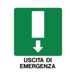 Markin Segnaletica CARTELLO USCITA DI EMERGENZA (FRECCIA IN BASSO) – 250X310