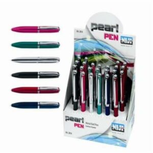 Lebez Penne a Sfera espo.da banco 24 mini penne in metallo 6 col. Dim.Penna 10CM