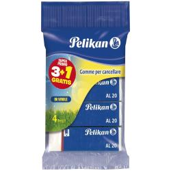 Pelikan Gomme CF3+1 Gomma AL 20  gomma bianca in vinile per cancellare il tratto della matita