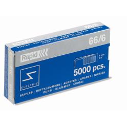 Rapid Punti metallici Punti  66 — 6 mm zincati 5M  2-20 Fogli  usati nella maggior parte delle cucitricielettriche  (Box 5000 pz)