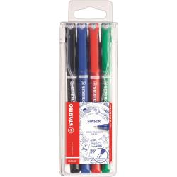Stabilo Penne punta in fibra STABILO sensor 4 pcs wallet (black, blue, red, green)
