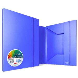 Plastibor Cartelle e Cartelline cartella 3 lembi in ppl opaco blu – elastico tondo in tinta – dorso 20 mm
