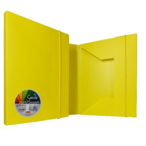 Plastibor Cartelle e Cartelline cartella 3 lembi in ppl opaco giallo – elastico tondo in tinta – dorso 40 mm