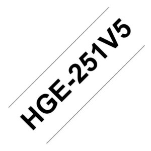 Brother NASTRI PER ETICHETTATORI NASTRO HG DA 24MM NERO SU BIANCO (CONSENTE VELOCITÀ DI STAMPA 80 MM/S RISOLUZIONE 360X720DPI) CONFEZIONE 5 PEZZI