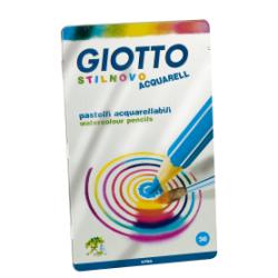 Giotto Pastelli Pastelli Giotto Stilnovo Acquarell 36 pz assortiti  esagonali  verniciati del colore mina  spigoli argento  mina acquerellabile 3 3 mm