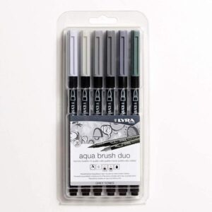 Lyra Pennarelli CF6 AQUA BRUSH DUO GREY TONES