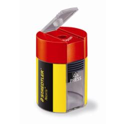 Staedtler Temperini Temperamatite Noris colore rosso giallo e nero  per matite a fusto normale 82 mm lama in metallo 1 foro serbatoio  (conf.10)