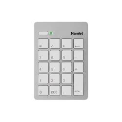 Hamlet Tastiere TASTIERINO NUMERICO USB PER FACILITARE L IMMISIONE NUMERICA SU PC E   NOTEBOOK. COMPATIBILE MAC  WINDOWS  LINUX. COLORE SILVER E TASTI BIANC
