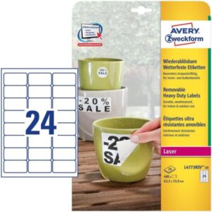 Avery Etichette Indirizzi / Pacchi ETIC.POLIESTERE 63.5X33.9 20FF
