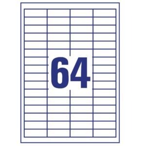 Avery Etichette Indirizzi / Pacchi Etichette bianche ECOLOGICHE  CERTIFICATE FSC – QuickPEEL – Laser/Inkjet/Copiatrici – 48,5×16,9 – 100 ff