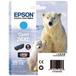 Epson CONSUMABILI STAMPANTI GETTO CARTUCCE DI INCHIOSTRO  INCHIOSTRI CLARIA                             PREMIUM  26XL  ORSO POLARE  CONFEZIONE SINGOLA  1 X 9 7 ML CIANO