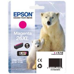 Epson CONSUMABILI STAMPANTI GETTO CARTUCCE DI INCHIOSTRO, INCHIOSTRI CLARIA  PREMIUM, 26XL, ORSO POLARE,CONFEZIONE SINGOLA, 1 X 9,7 ML MAGENTA
