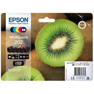 Epson CONSUMABILI STAMPANTI GETTO INCHIOSTRI CLARIA  PREMIUM, 202, KIWI, MULTIPACK, 1 X 6,9 ML NERO, 1 X4,1 ML CIANO, 1 X 4,1 ML GIALLO, 1 X 4,1 ML MAGENTA, 1 X 4,1 ML NERO
