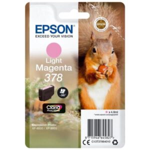 Epson CONSUMABILI STAMPANTI GETTO INCHIOSTRI CLARIA  PHOTO HD, 378, SCOIATTOLO, CONFEZIONE SINGOLA, 1 X 4,8 ML MAGENTA CHIARO, STANDARD, STANDARD, RF+AM
