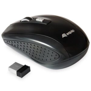 EQUIP MOUSE WIRELESS Optical Wireless 4-Button Travel Mouse  Black