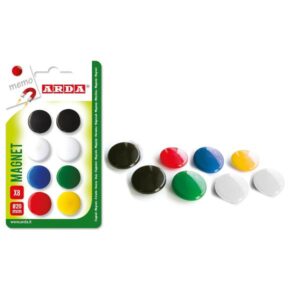 Arda Accessori Lavagne e Planning BLISTER 8 MAGNETI DIAMETRO 20 MM.