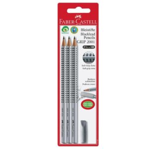 Faber Castell Matite scuola 4 MATITE GRIP 2001 CON GOMMINO-HB