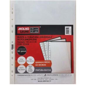 Molho Leone Buste in Plastica CF50 BUSTE FORATURA UNIVERSALE 60 MICRON 22X30 CM FINITURE BUCCIA     D ARANCIA