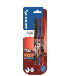 Pilot Penne a sfera scuola BLISTER 3 FRIXION BALL 07 NARUTO BLU NERO ROSSO