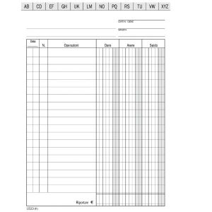 Data Ufficio Contabilità / Società CF100 SCHEDE DARE/AVERE/SALDO 148X210MM 140 GRAMMI