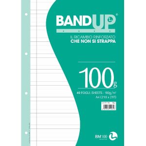 Be More Ricambi per quaderni ad anelli RICAMBI RINFORZATI BAND UP A4 100GR RIGATURA C FG 40