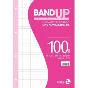 Be More Ricambi per quaderni ad anelli RICAMBI RINFORZATI BAND UP A4 100GR RIGATURA A FG 40