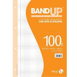 Be More Ricambi per quaderni ad anelli RICAMBI RINFORZATI BAND UP A4 100GR RIGATURA Q FG 40