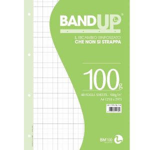 Be More Ricambi per quaderni ad anelli RICAMBI RINFORZATI BAND UP A4 100GR RIGATURA 10 MM FG 40