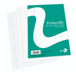 Be More Fogli Protocollo RISMA CARTA PROTOCOLLO A4 60GR RIGATURA C FG 200