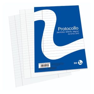 Be More Fogli Protocollo RISMA CARTA PROTOCOLLO A4 60GR RIGATURA USO BOLLO FG 200