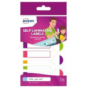 Avery Etichette Altri Formati Etichette per materiale scolastico  colori fluo  3 formati  24 eti    chette