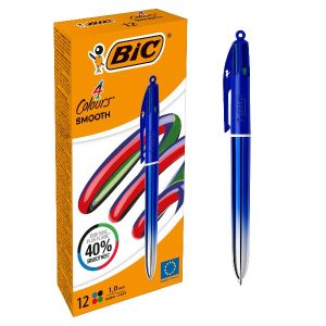 Bic Penne a Sfera CF12 PENNE A SFERA BIC 4 COLOURS SMOOTH FUSTO GRADIENT BLU 4 INCHIOSTRI