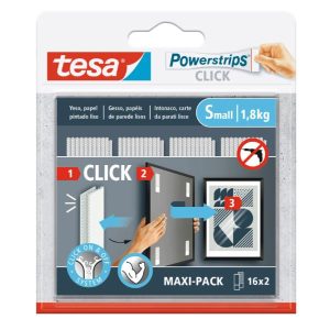 Tesa STRISCE ADESIVE Powerstrips CLICK 16×2 S