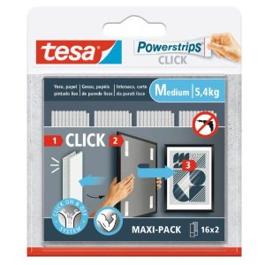 Tesa STRISCE ADESIVE Powerstrips CLICK 16×2 M