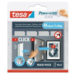 Tesa STRISCE ADESIVE Powerstrips CLICK 4×2 M