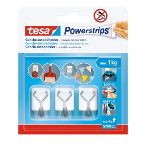 Tesa STRISCE ADESIVE Powerstrips wired hook S White