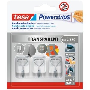 Tesa STRISCE ADESIVE Powerstrips wired hook S Transparent