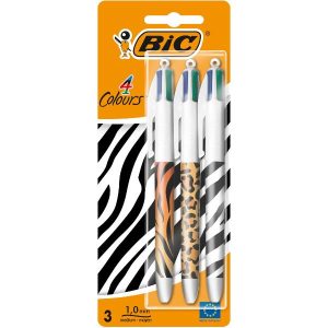 Bic Penne a Sfera CF3 BIC 4 COLORI ANIMALIER
