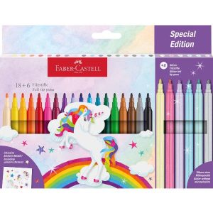 Faber Castell Pennarelli AST18+6 PENNARELLI UNICORN + STICKERS