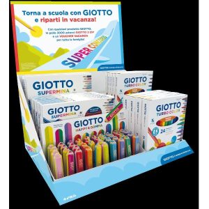 Giotto Pastelli ESP 10 SUPERMINA 12PZ + 5 SUPERMINA 24 PZ + 10 TURBOCOLOR 12 PZ + 5 TURBOCOLOR 24 PZ + 40 GIOTTO HAPPY GOMMA