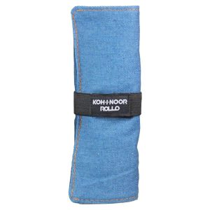 Koh-I-Noor Astucci ASTUCCIO ARROTOLABILE AZZURRO JEANS 24 SCOMPARTI + BUSTINA CON ZIP