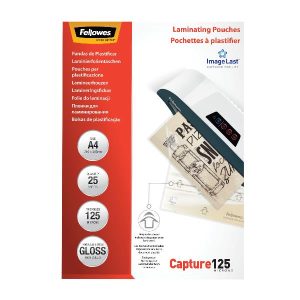 Fellowes Accessori per plastificatrici Capture125 pouches lucide A4 cf. 25