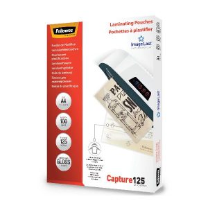 Fellowes Accessori per plastificatrici Pouches in poliestere formato A/4 spessore 125 my.pz.100
