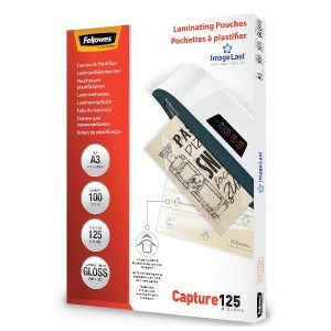 Fellowes Accessori per plastificatrici Pouches in poliestere formato A/3 spessore 125 my.pz.100