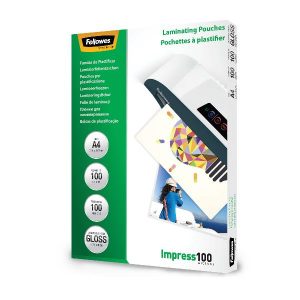 Fellowes Accessori per plastificatrici Impress100 pouches lucide A4 cf. 100  100 micron